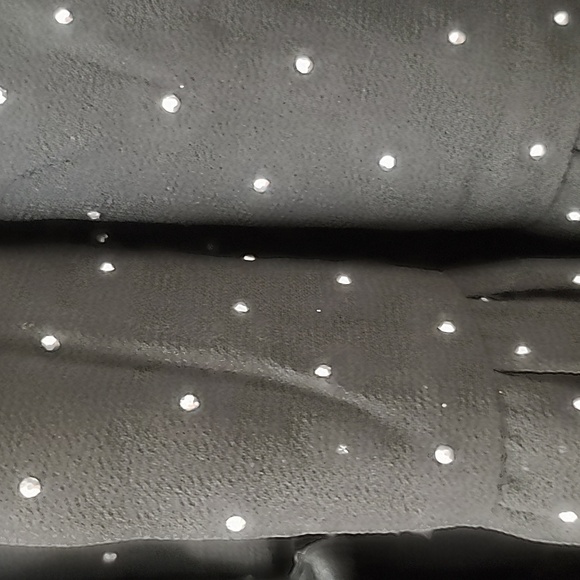 Francesca Womens Top Laurie Tie Front Tiered Blouse Polka Dot Beaded Sz Meduim - Picture 10 of 16